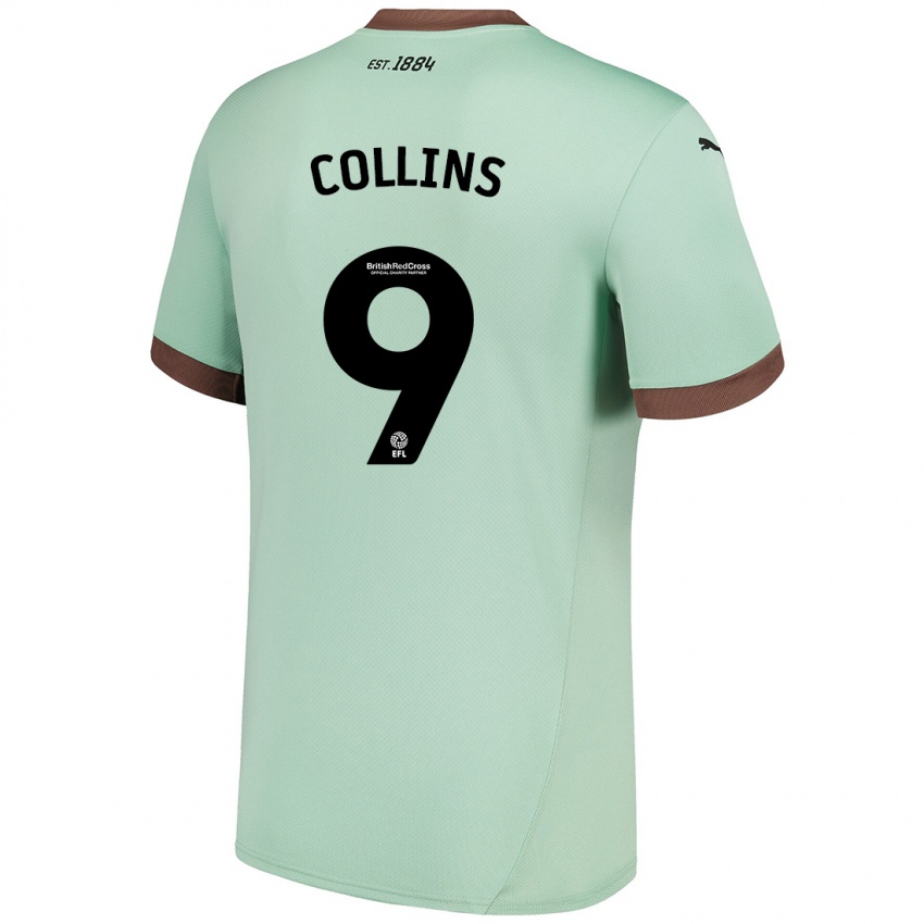 Niño Camiseta James Collins #9 Verde Pálido 2ª Equipación 2024/25 La Camisa Chile