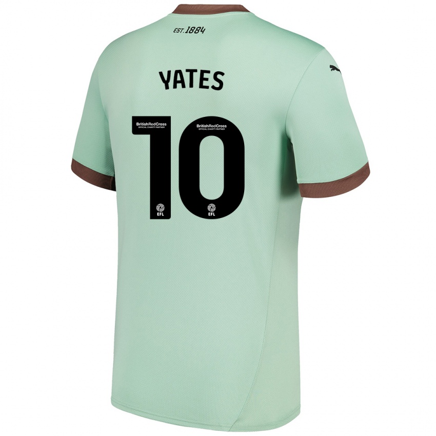 Niño Camiseta Jerry Yates #10 Verde Pálido 2ª Equipación 2024/25 La Camisa Chile