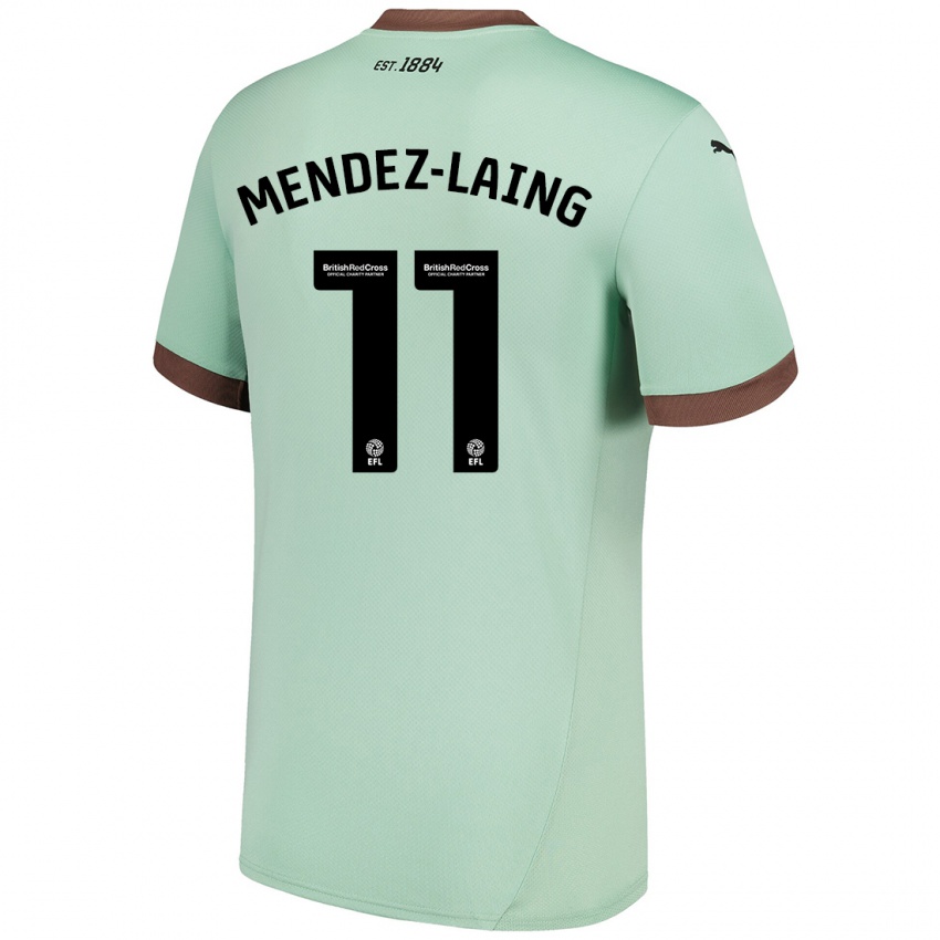 Niño Camiseta Nathaniel Méndez-Laing #11 Verde Pálido 2ª Equipación 2024/25 La Camisa Chile