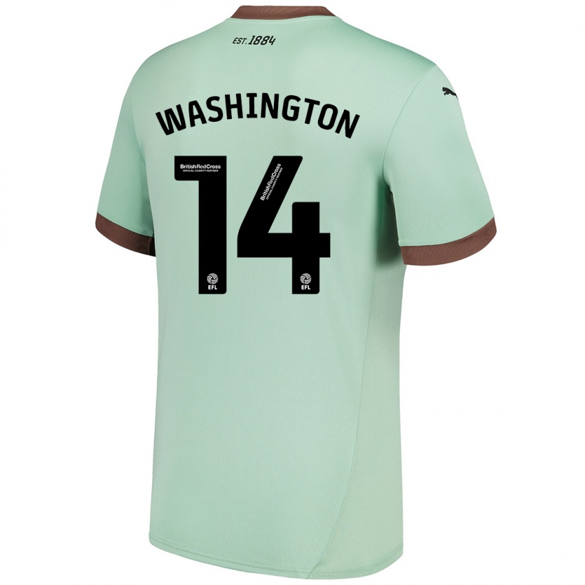 Niño Camiseta Conor Washington #14 Verde Pálido 2ª Equipación 2024/25 La Camisa Chile