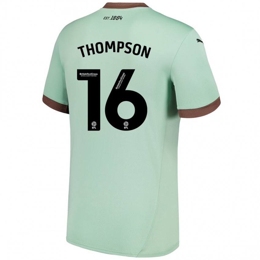 Niño Camiseta Liam Thompson #16 Verde Pálido 2ª Equipación 2024/25 La Camisa Chile