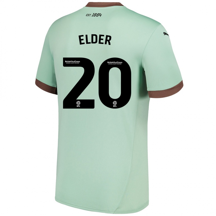 Niño Camiseta Callum Elder #20 Verde Pálido 2ª Equipación 2024/25 La Camisa Chile