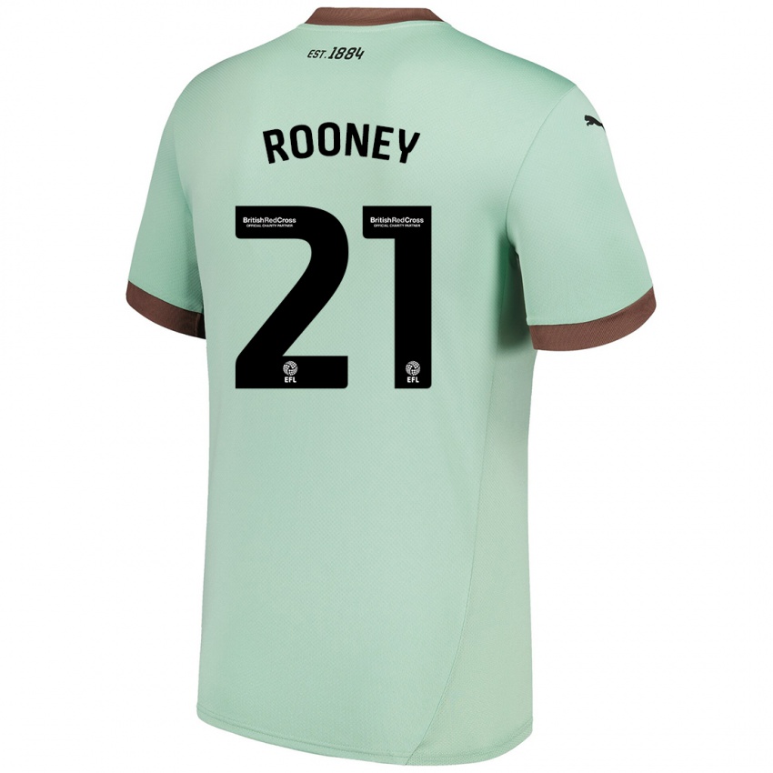 Niño Camiseta Jake Rooney #21 Verde Pálido 2ª Equipación 2024/25 La Camisa Chile