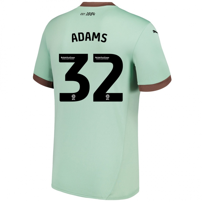 Niño Camiseta Ebou Adams #32 Verde Pálido 2ª Equipación 2024/25 La Camisa Chile