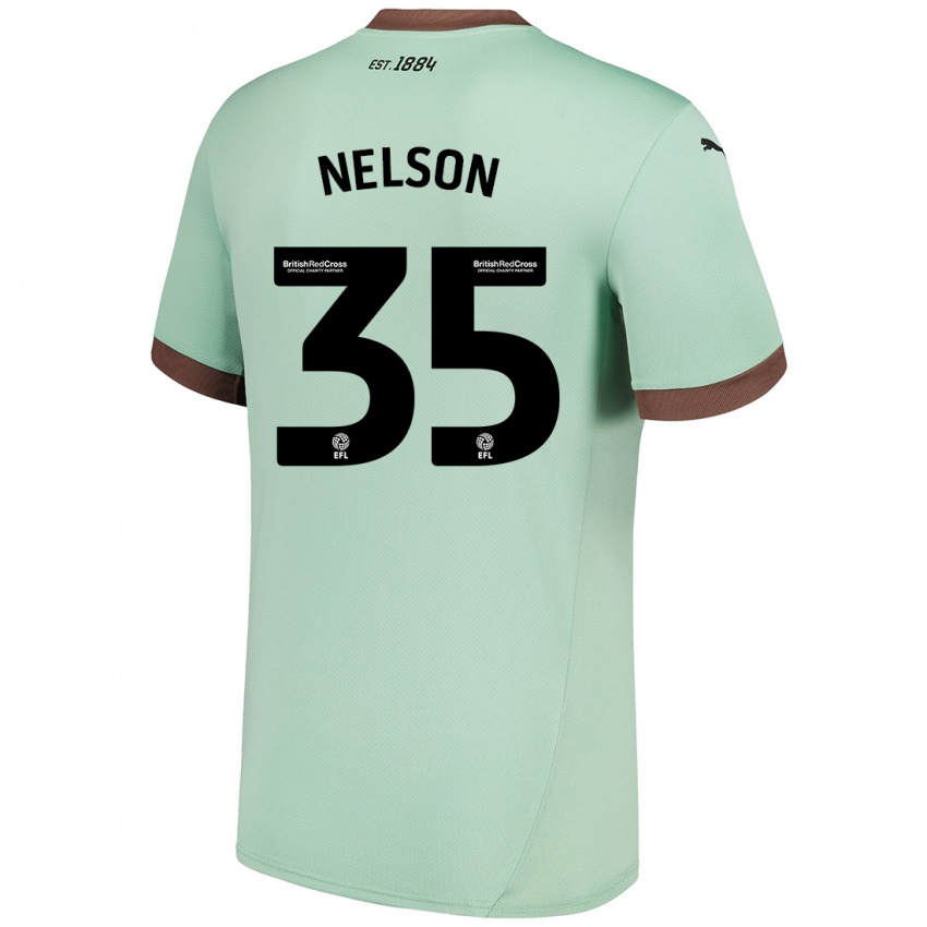 Niño Camiseta Curtis Nelson #35 Verde Pálido 2ª Equipación 2024/25 La Camisa Chile