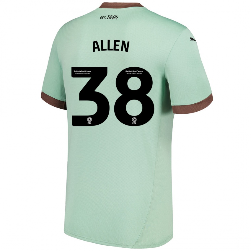 Niño Camiseta Cruz Allen #38 Verde Pálido 2ª Equipación 2024/25 La Camisa Chile