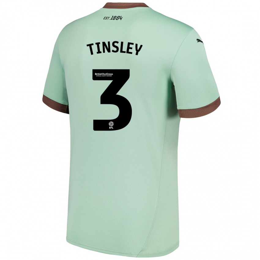 Niño Camiseta Megan Tinsley #3 Verde Pálido 2ª Equipación 2024/25 La Camisa Chile