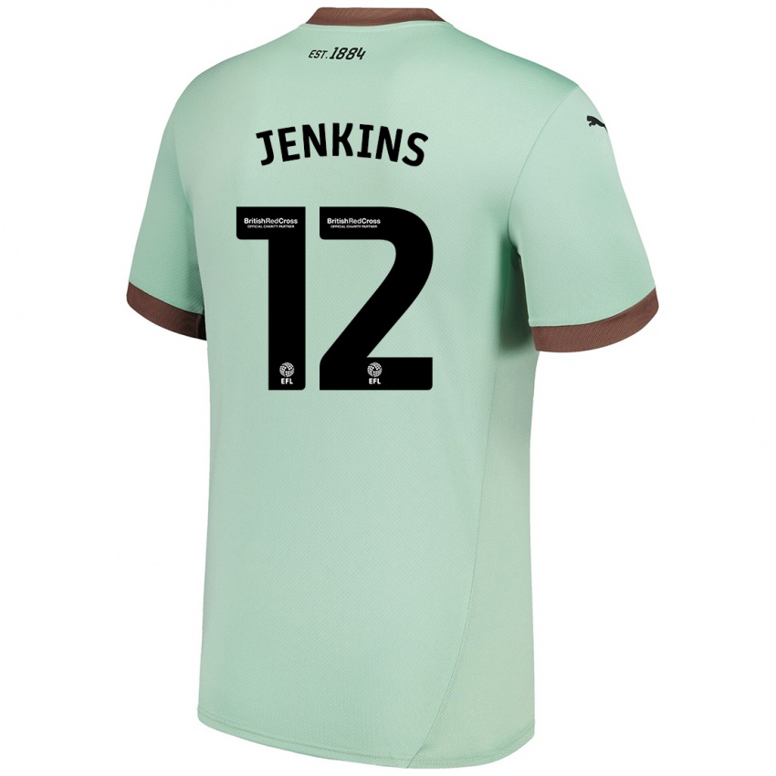 Niño Camiseta Camille Jenkins #12 Verde Pálido 2ª Equipación 2024/25 La Camisa Chile