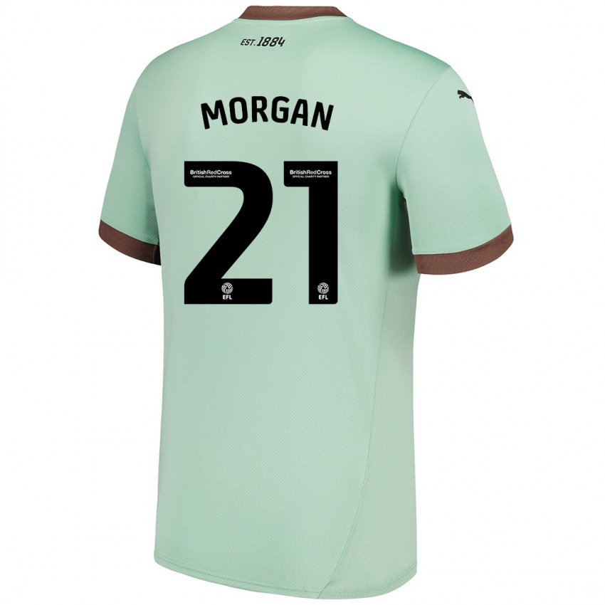 Niño Camiseta Sarah Morgan #21 Verde Pálido 2ª Equipación 2024/25 La Camisa Chile