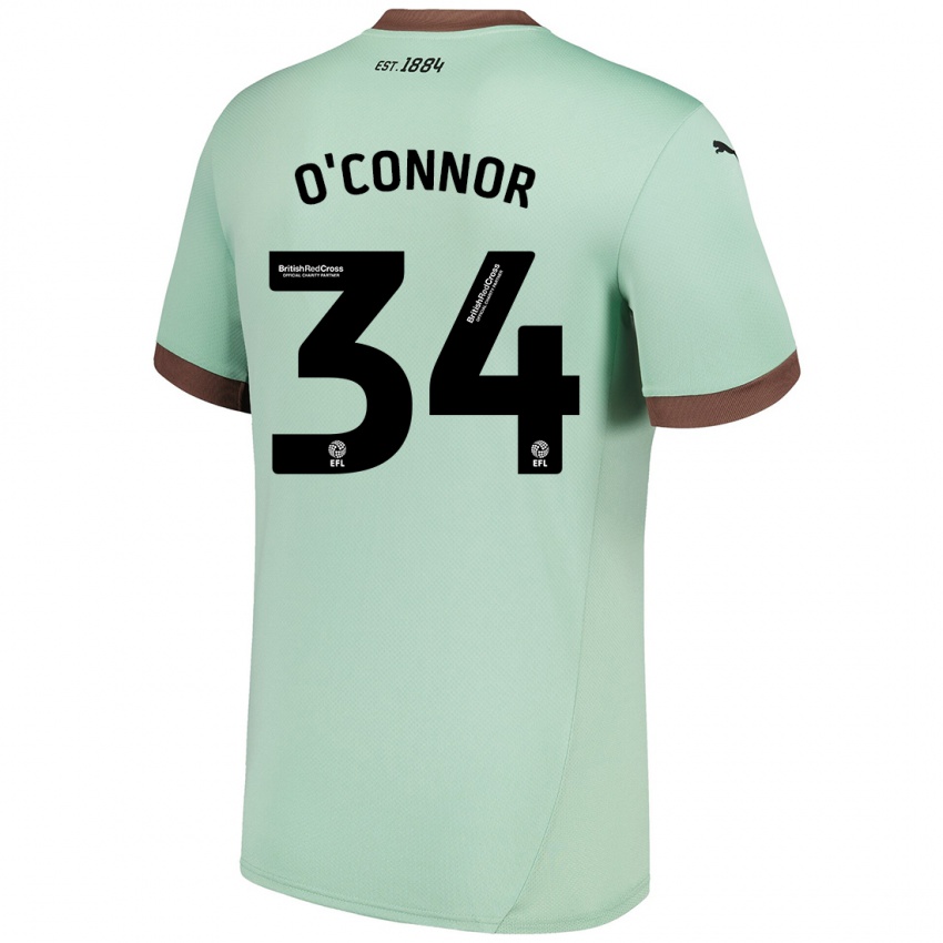 Niño Camiseta Dolcie O'connor #34 Verde Pálido 2ª Equipación 2024/25 La Camisa Chile