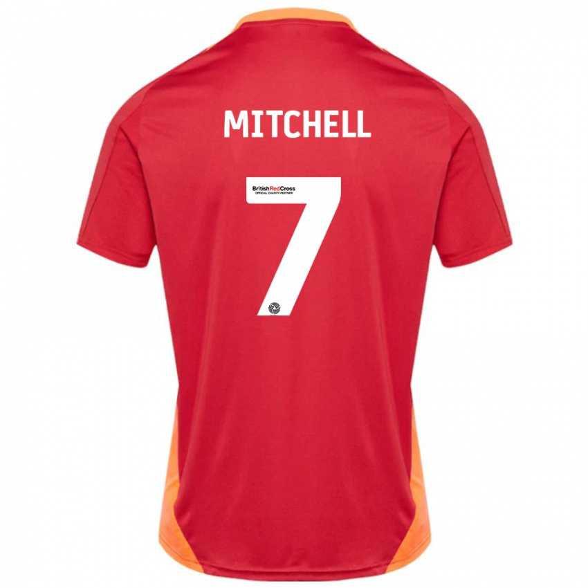 Niño Camiseta Demetri Mitchell #7 Azul Blanquecino 2ª Equipación 2024/25 La Camisa Chile