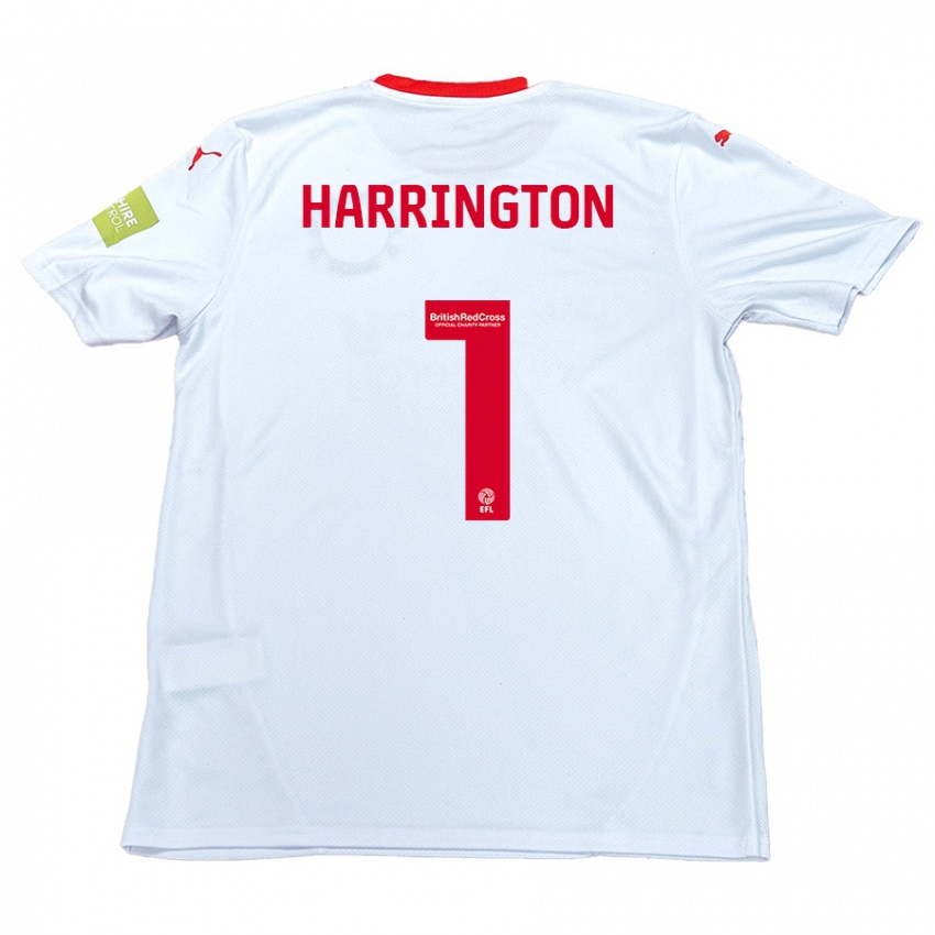 Niño Camiseta David Harrington #1 Blanco 2ª Equipación 2024/25 La Camisa Chile