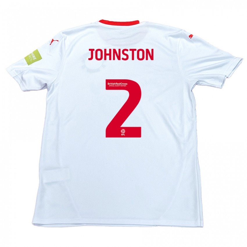 Niño Camiseta Carl Johnston #2 Blanco 2ª Equipación 2024/25 La Camisa Chile