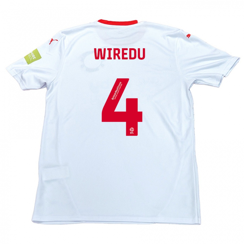 Niño Camiseta Brendan Wiredu #4 Blanco 2ª Equipación 2024/25 La Camisa Chile