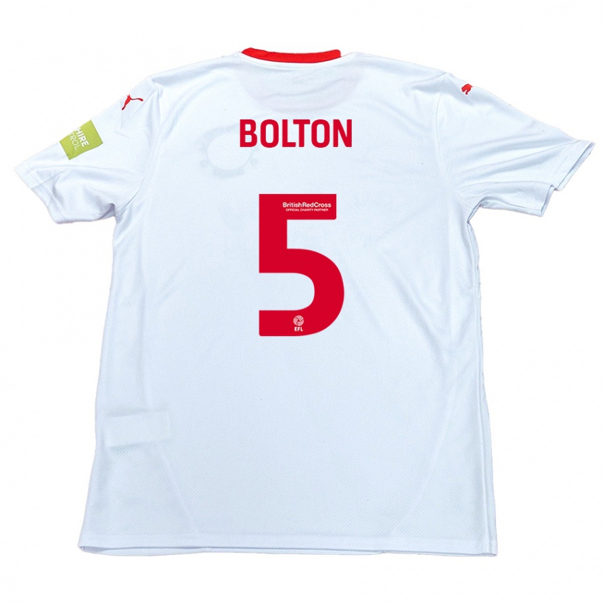 Niño Camiseta James Bolton #5 Blanco 2ª Equipación 2024/25 La Camisa Chile