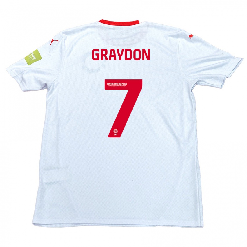 Niño Camiseta Ryan Graydon #7 Blanco 2ª Equipación 2024/25 La Camisa Chile