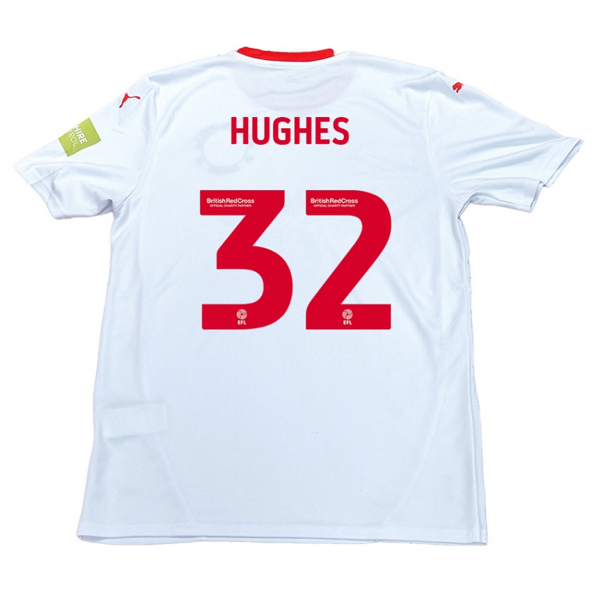 Niño Camiseta Kayden Hughes #32 Blanco 2ª Equipación 2024/25 La Camisa Chile