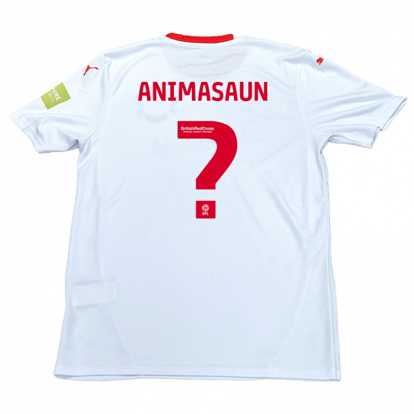 Niño Camiseta David Animasaun #0 Blanco 2ª Equipación 2024/25 La Camisa Chile