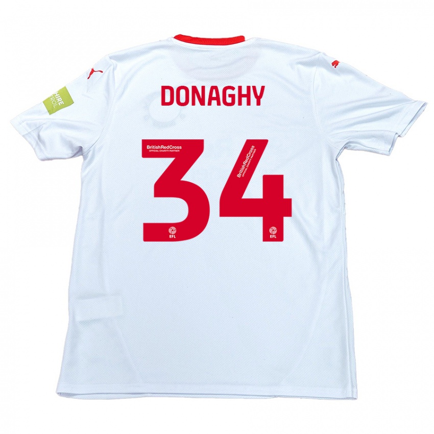 Niño Camiseta Tom Donaghy #34 Blanco 2ª Equipación 2024/25 La Camisa Chile