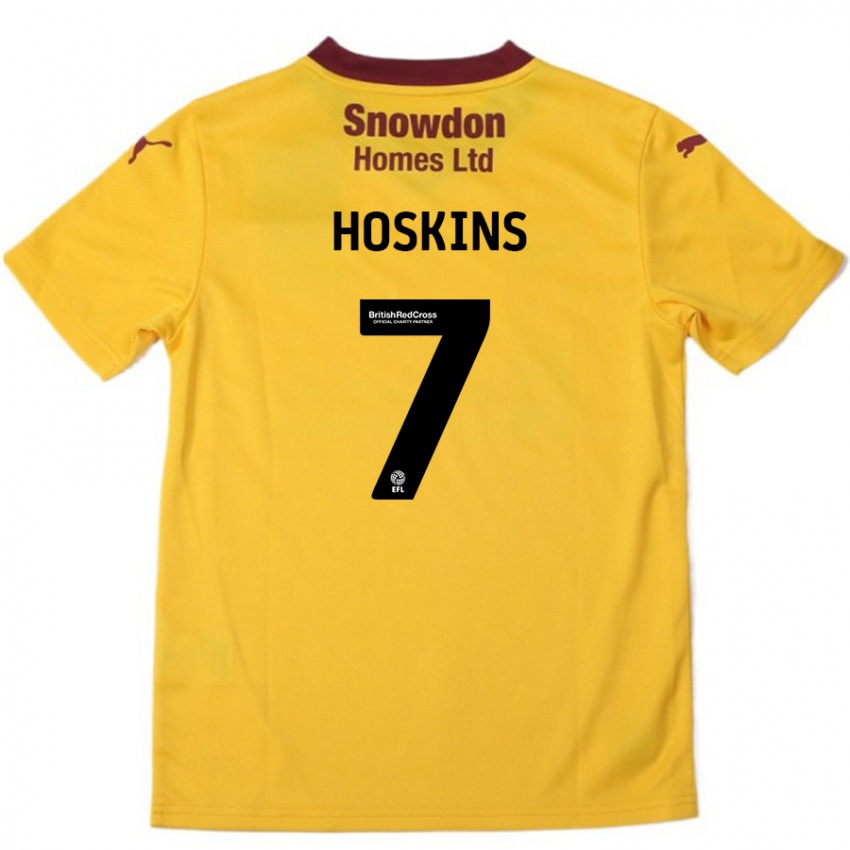 Niño Camiseta Sam Hoskins #7 Naranja Borgoña 2ª Equipación 2024/25 La Camisa Chile