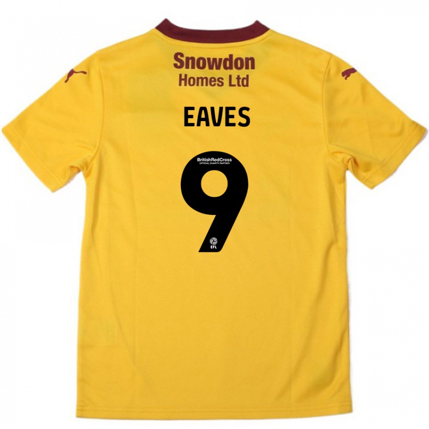 Niño Camiseta Tom Eaves #9 Naranja Borgoña 2ª Equipación 2024/25 La Camisa Chile