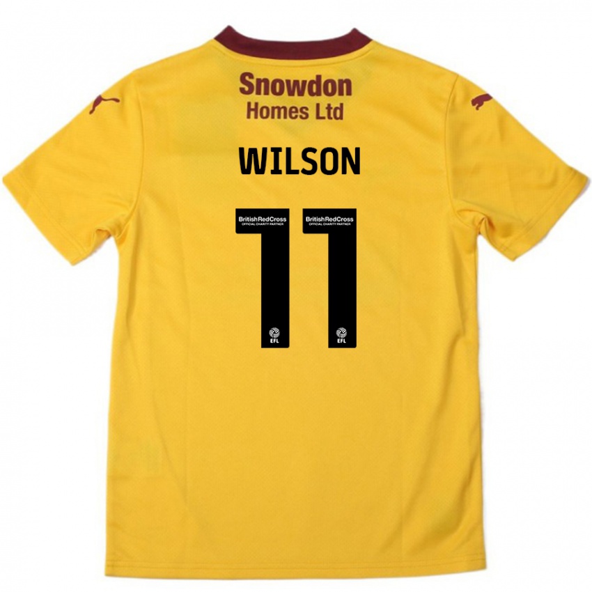 Niño Camiseta James Wilson #11 Naranja Borgoña 2ª Equipación 2024/25 La Camisa Chile