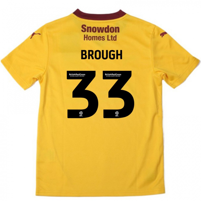 Niño Camiseta Patrick Brough #33 Naranja Borgoña 2ª Equipación 2024/25 La Camisa Chile