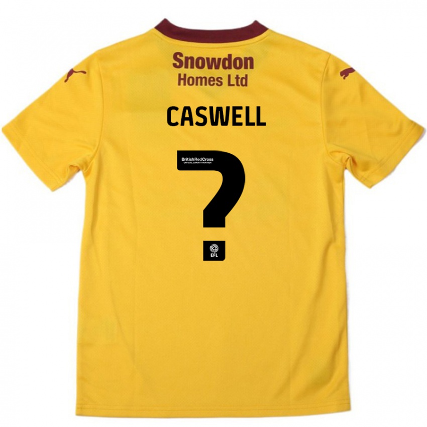 Niño Camiseta Jordan Caswell #0 Naranja Borgoña 2ª Equipación 2024/25 La Camisa Chile