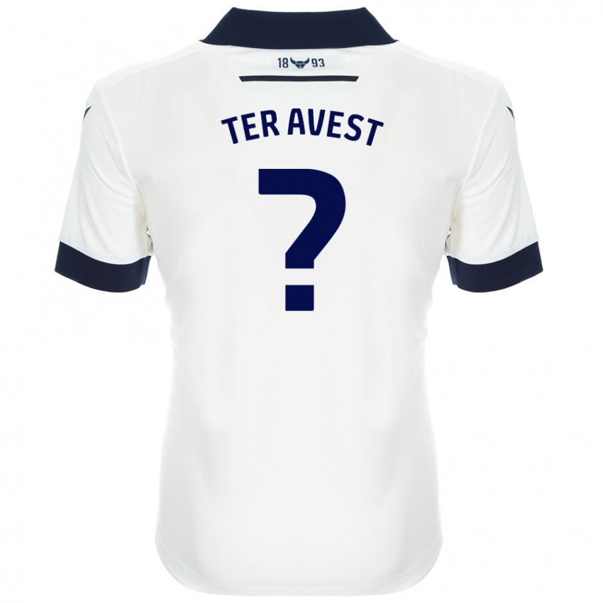 Niño Camiseta Hidde Ter Avest #0 Blanco Azul Marino 2ª Equipación 2024/25 La Camisa Chile