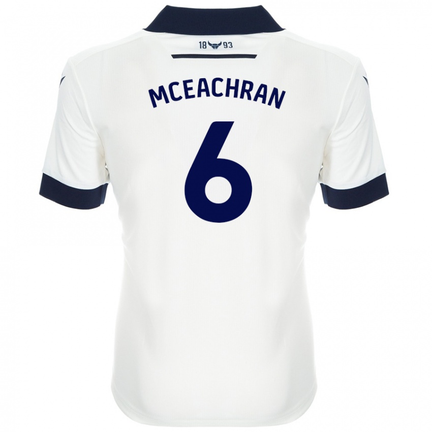 Niño Camiseta Josh Mceachran #6 Blanco Azul Marino 2ª Equipación 2024/25 La Camisa Chile