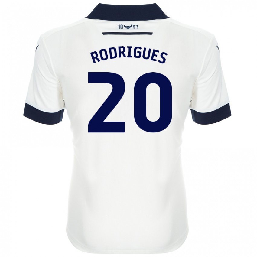 Niño Camiseta Rúben Rodrigues #20 Blanco Azul Marino 2ª Equipación 2024/25 La Camisa Chile