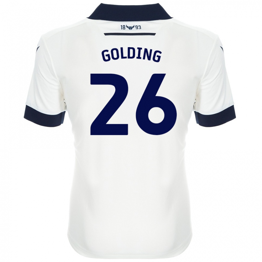 Niño Camiseta James Golding #26 Blanco Azul Marino 2ª Equipación 2024/25 La Camisa Chile