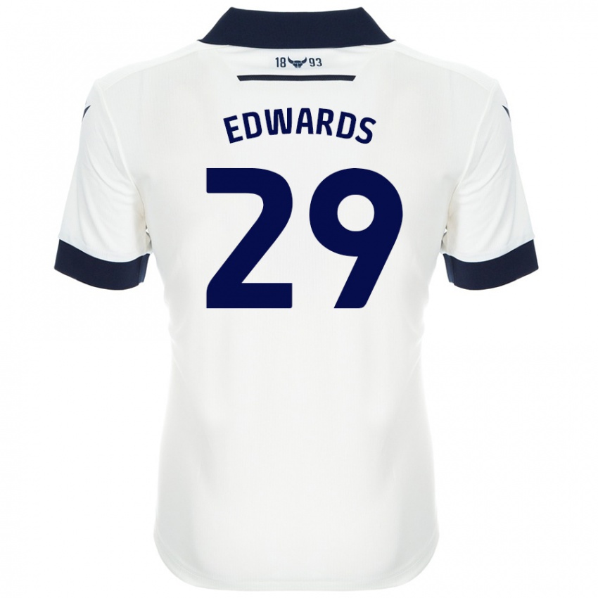 Niño Camiseta Kyle Edwards #29 Blanco Azul Marino 2ª Equipación 2024/25 La Camisa Chile