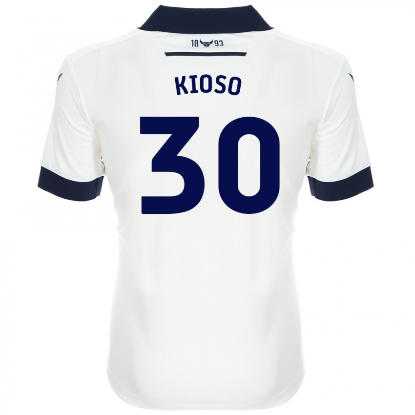 Niño Camiseta Peter Kioso #30 Blanco Azul Marino 2ª Equipación 2024/25 La Camisa Chile