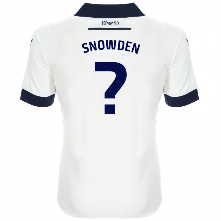 Niño Camiseta Leo Snowden #0 Blanco Azul Marino 2ª Equipación 2024/25 La Camisa Chile