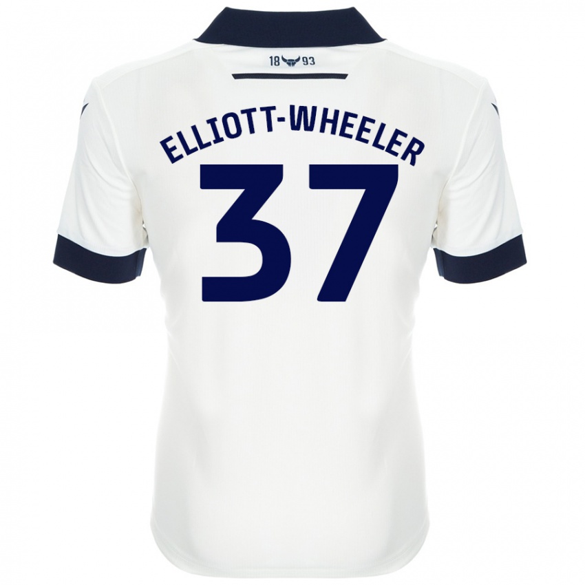 Niño Camiseta Aidan Elliott-Wheeler #37 Blanco Azul Marino 2ª Equipación 2024/25 La Camisa Chile