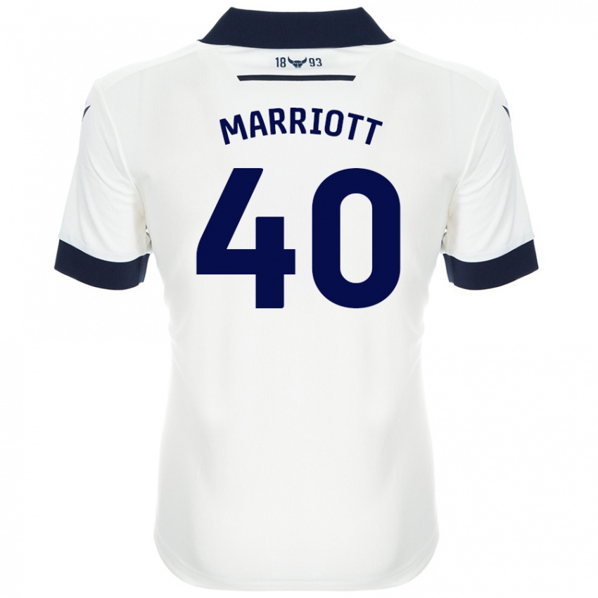 Niño Camiseta Monty Marriott #40 Blanco Azul Marino 2ª Equipación 2024/25 La Camisa Chile