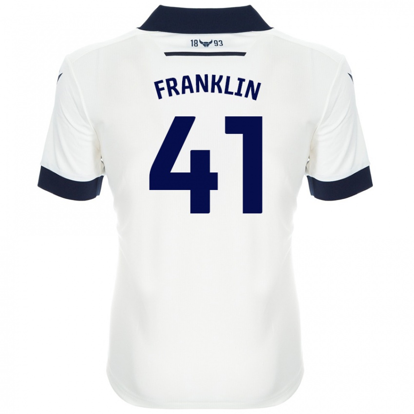 Niño Camiseta George Franklin #41 Blanco Azul Marino 2ª Equipación 2024/25 La Camisa Chile