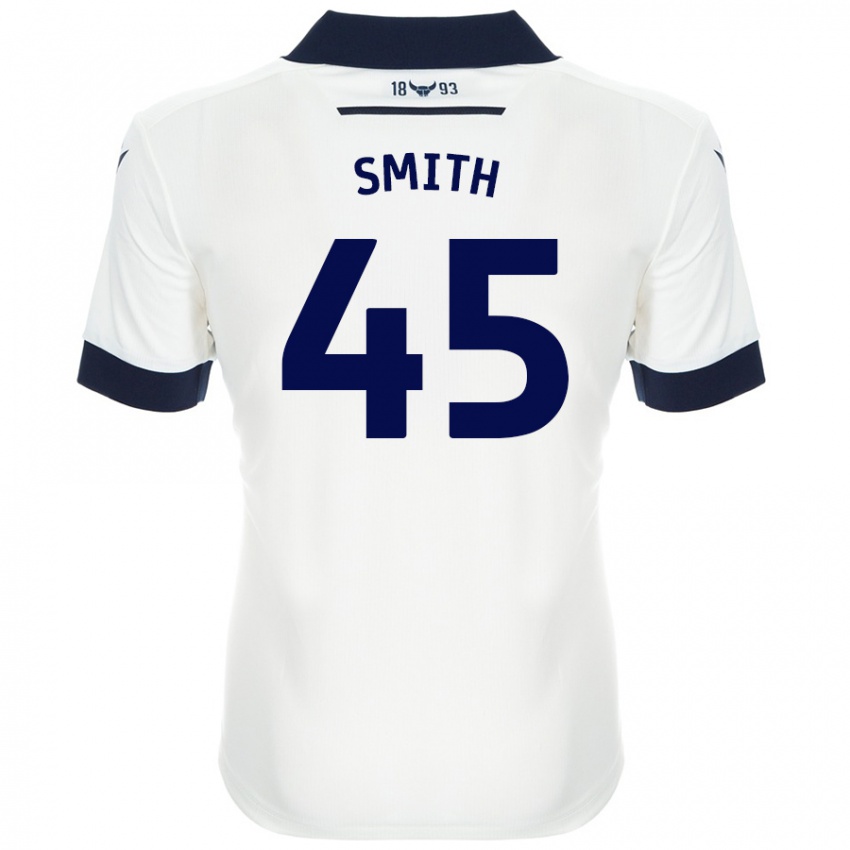 Niño Camiseta Max Smith #45 Blanco Azul Marino 2ª Equipación 2024/25 La Camisa Chile