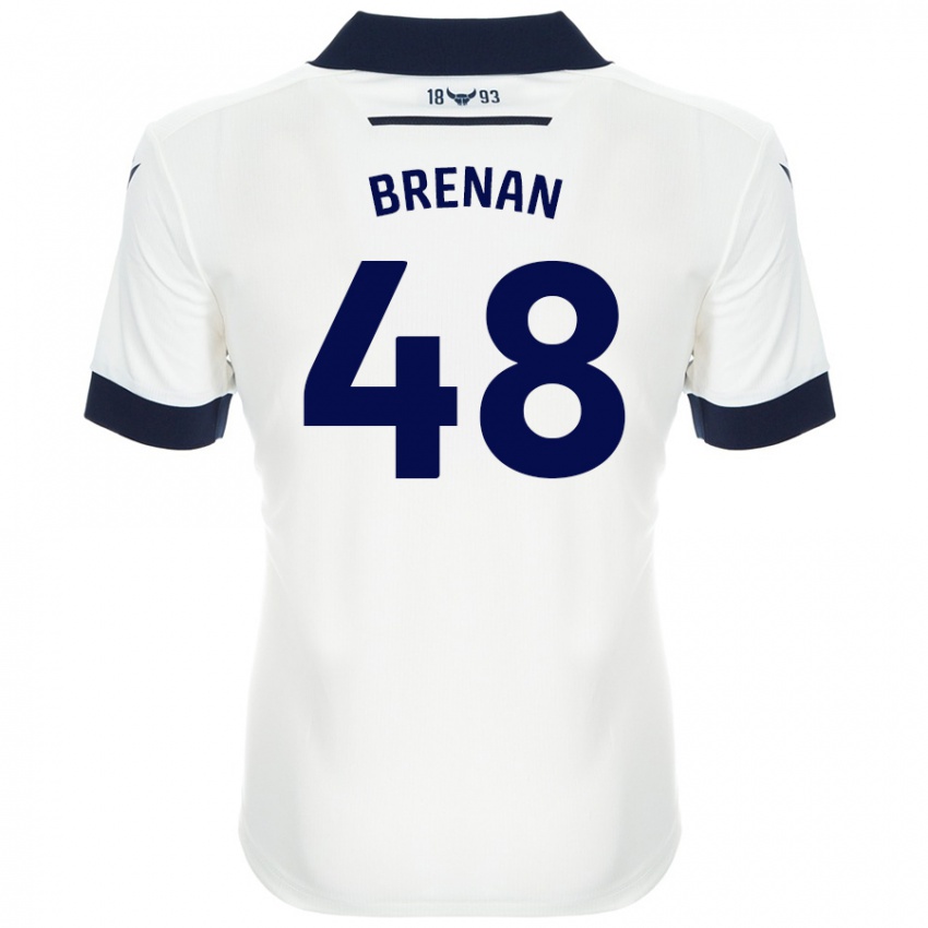 Niño Camiseta Tobias Brenan #48 Blanco Azul Marino 2ª Equipación 2024/25 La Camisa Chile