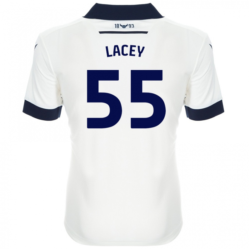 Niño Camiseta Aaron Lacey #55 Blanco Azul Marino 2ª Equipación 2024/25 La Camisa Chile