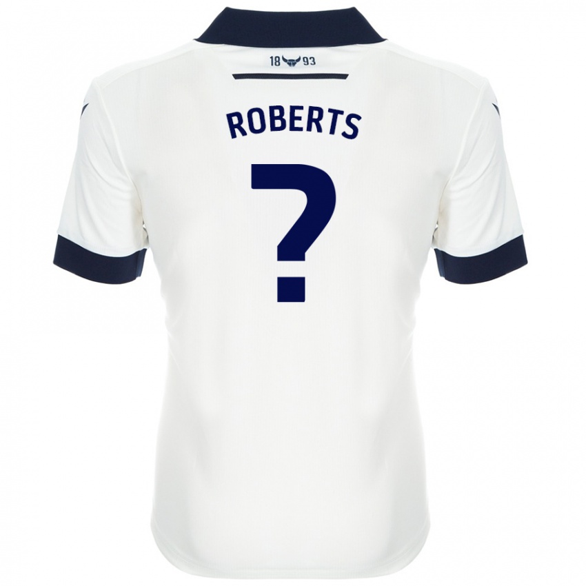 Niño Camiseta Amber Roberts #0 Blanco Azul Marino 2ª Equipación 2024/25 La Camisa Chile