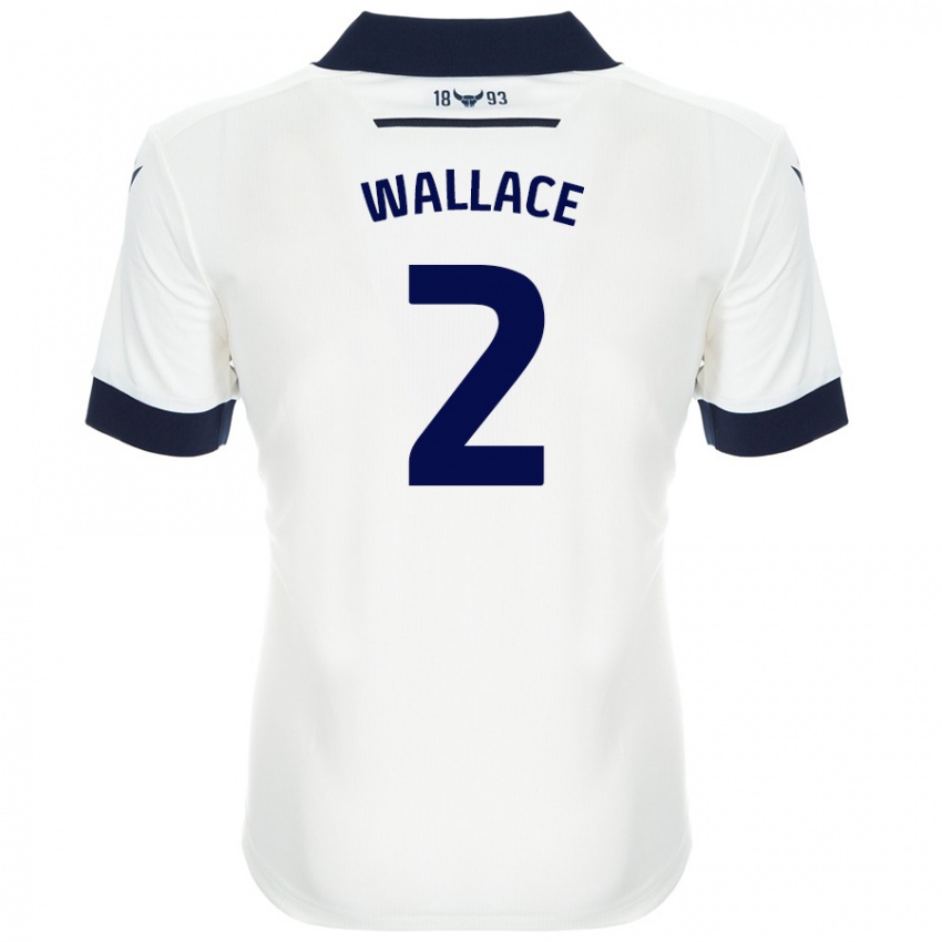 Niño Camiseta Emily Wallace #2 Blanco Azul Marino 2ª Equipación 2024/25 La Camisa Chile