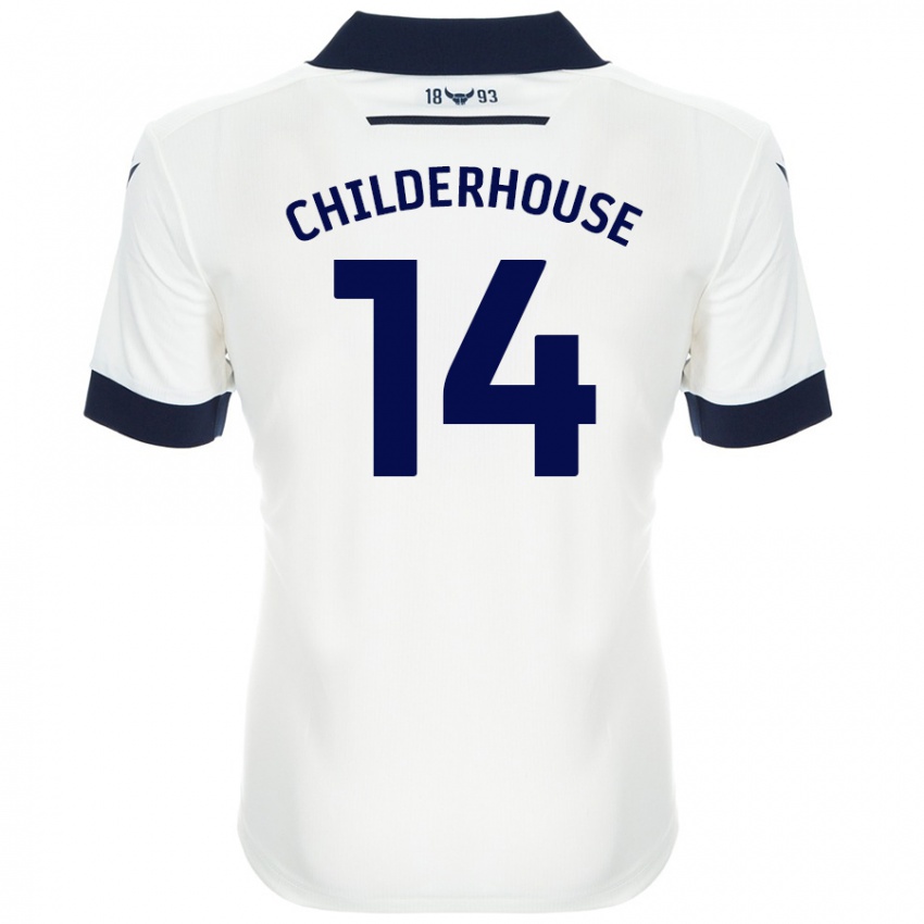 Niño Camiseta Molly Childerhouse #14 Blanco Azul Marino 2ª Equipación 2024/25 La Camisa Chile