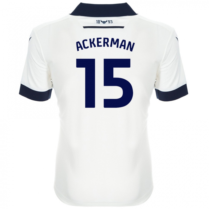 Niño Camiseta Daisy Ackerman #15 Blanco Azul Marino 2ª Equipación 2024/25 La Camisa Chile