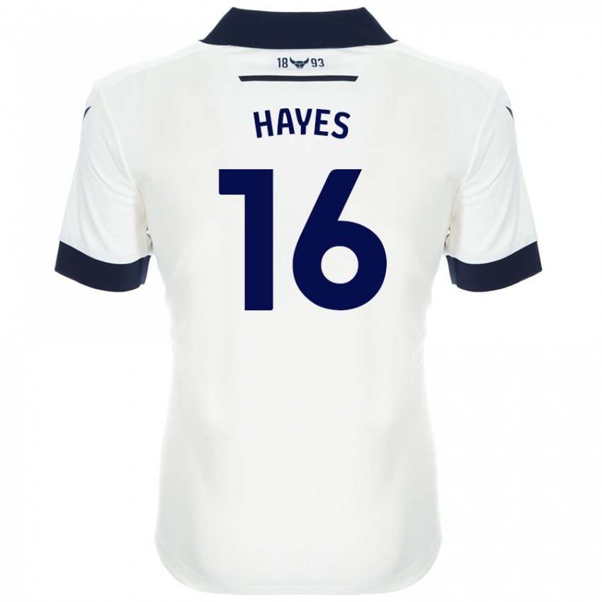 Niño Camiseta Georgia Hayes #16 Blanco Azul Marino 2ª Equipación 2024/25 La Camisa Chile