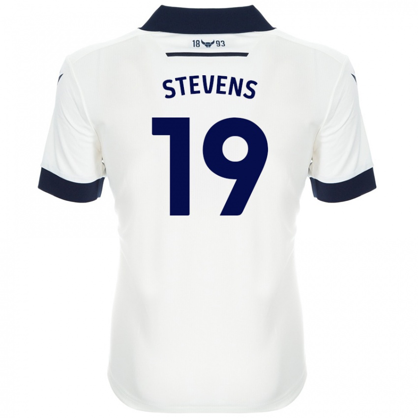 Niño Camiseta Lily Stevens #19 Blanco Azul Marino 2ª Equipación 2024/25 La Camisa Chile