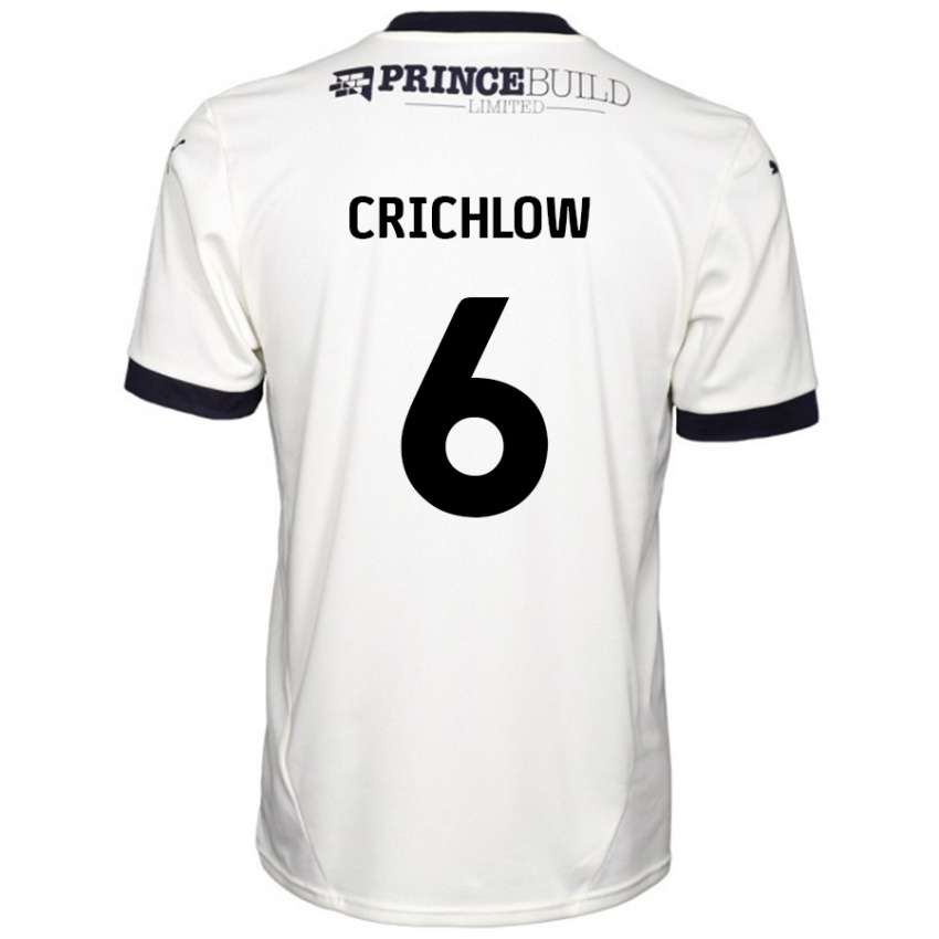 Niño Camiseta Romoney Crichlow #6 Blanquecino Negro 2ª Equipación 2024/25 La Camisa Chile