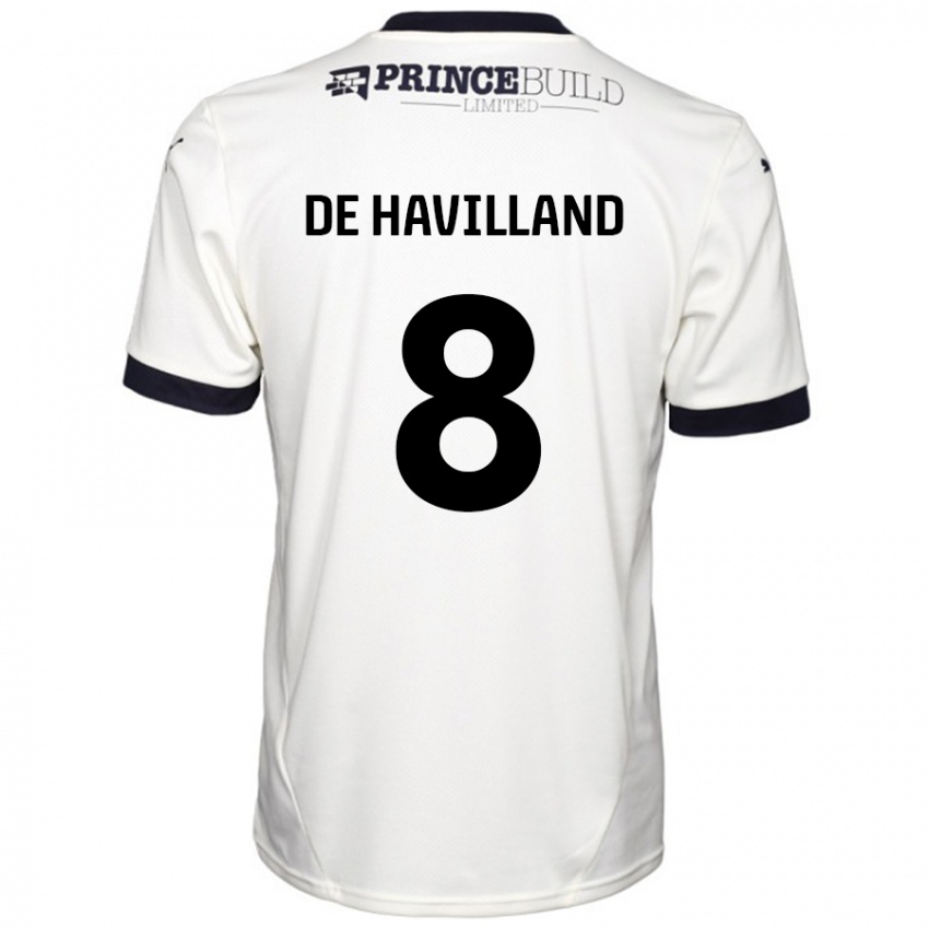 Niño Camiseta Ryan De Havilland #8 Blanquecino Negro 2ª Equipación 2024/25 La Camisa Chile