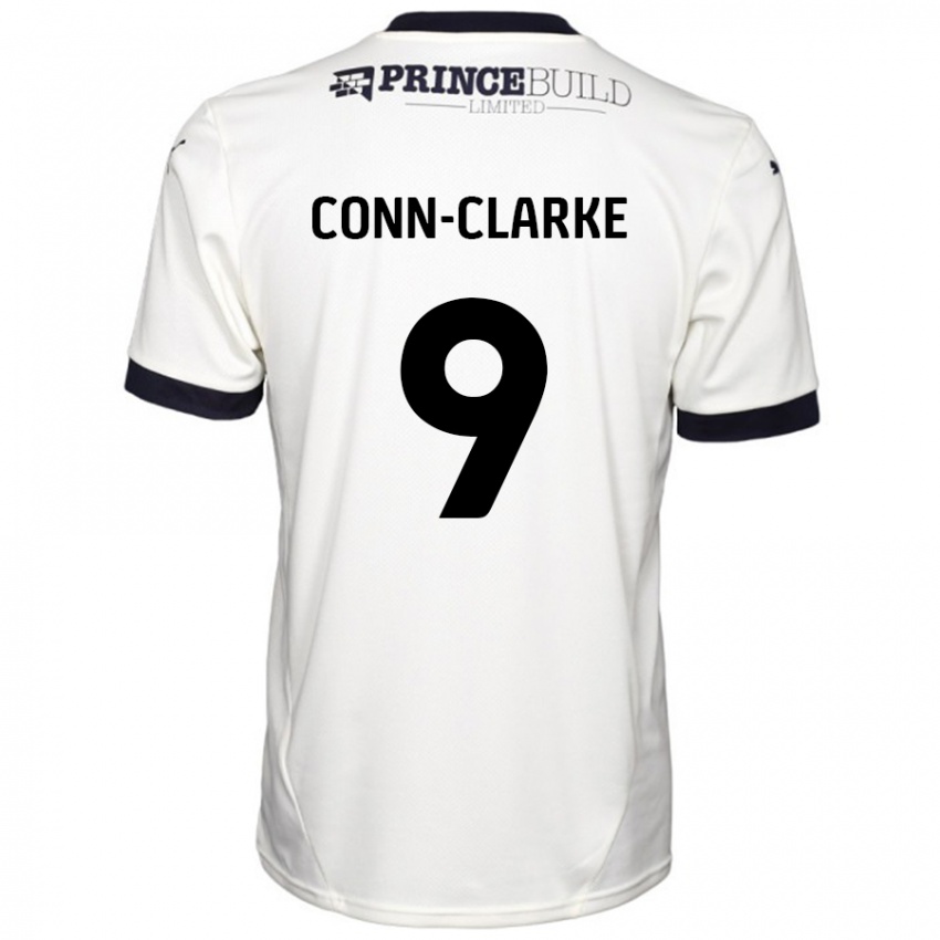 Niño Camiseta Chris Conn-Clarke #9 Blanquecino Negro 2ª Equipación 2024/25 La Camisa Chile